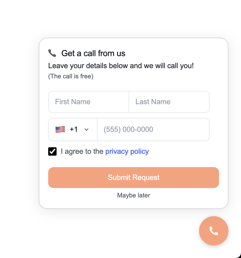 Retell Callback Widget