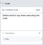 Code node on the conversation flow canvas