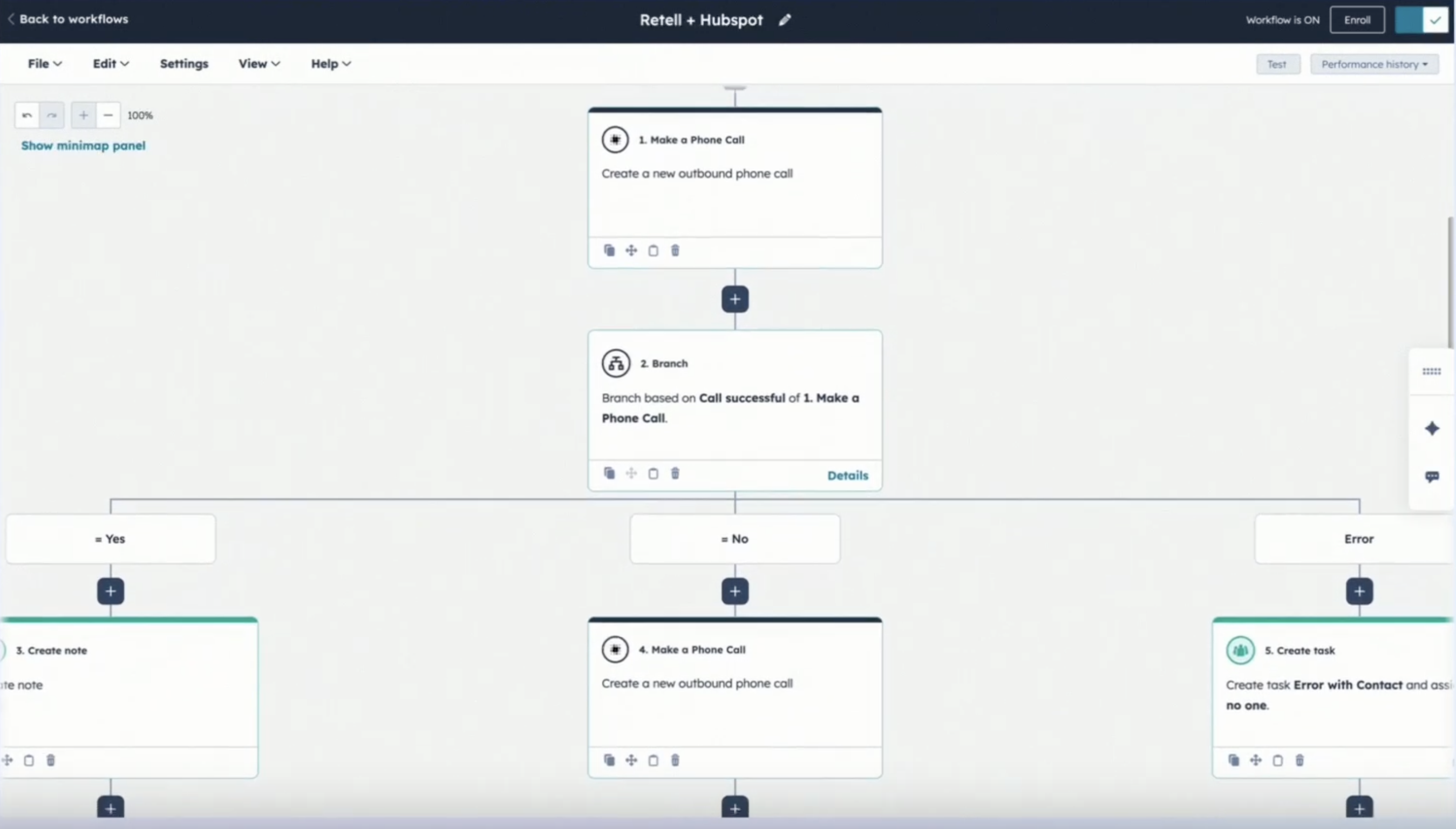 Branching workflow based on call outcome