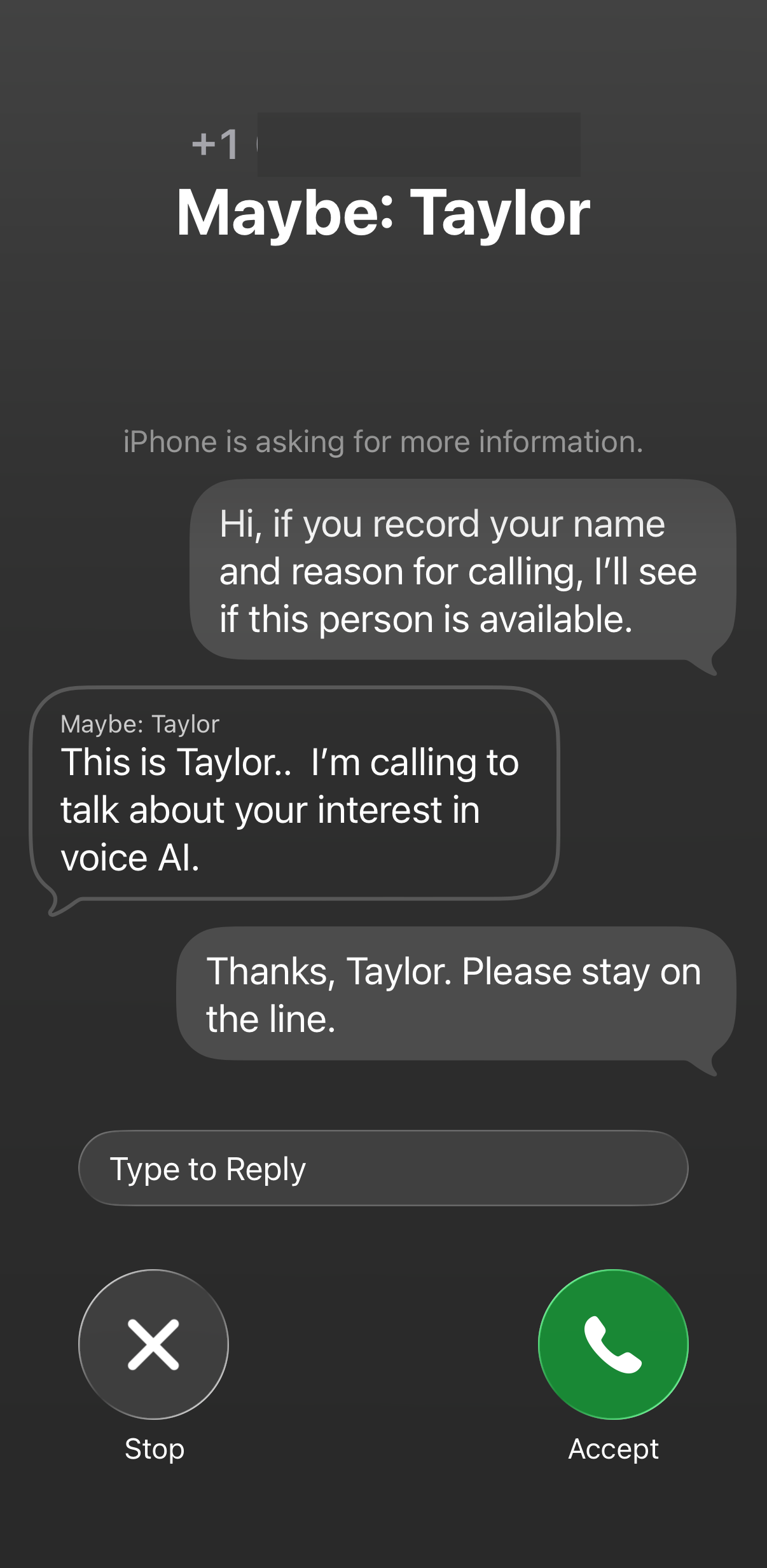 iOS Call Screen