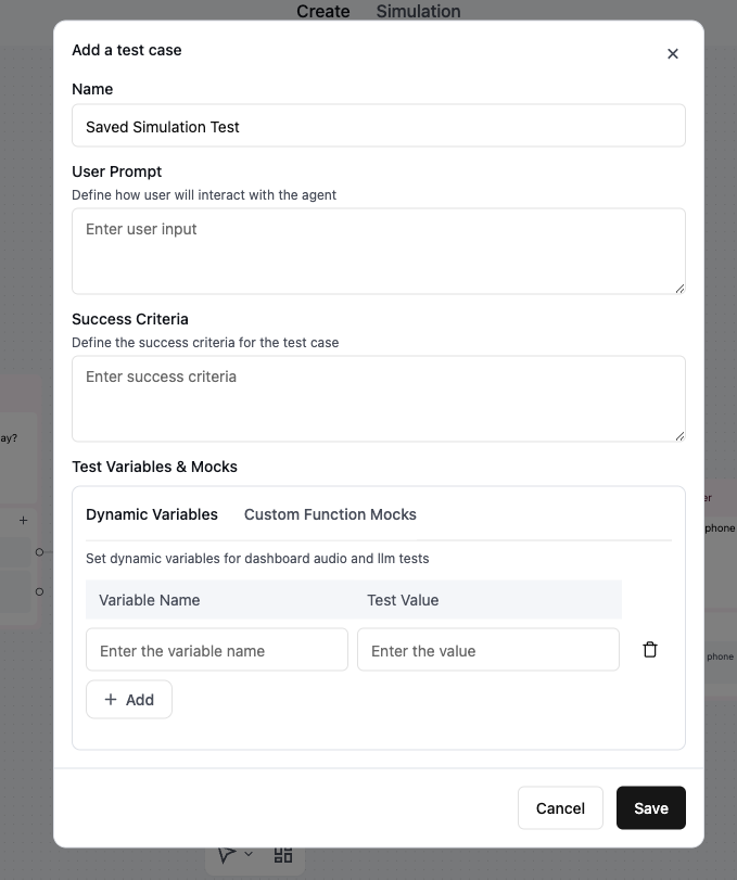 Create test case