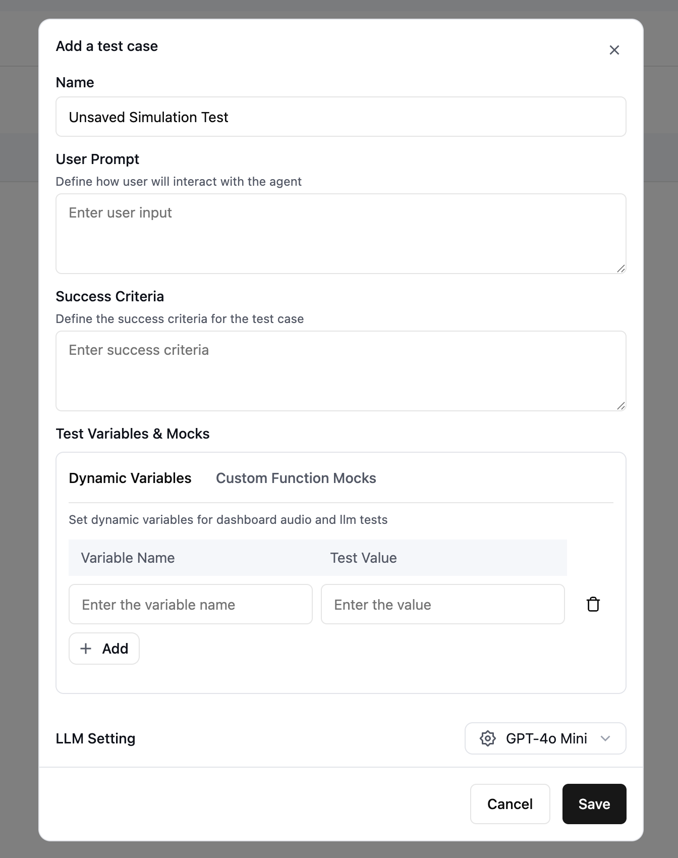 Create test case