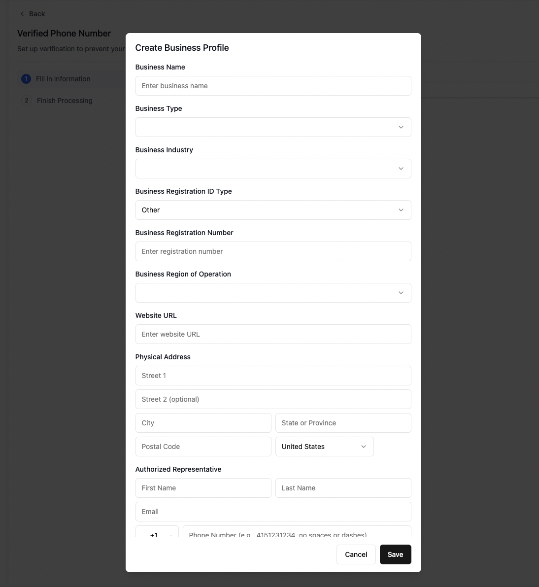 Business Profile Form Part 2
