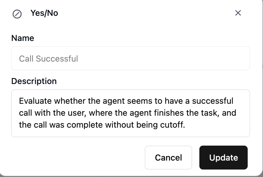 Call successful prompt