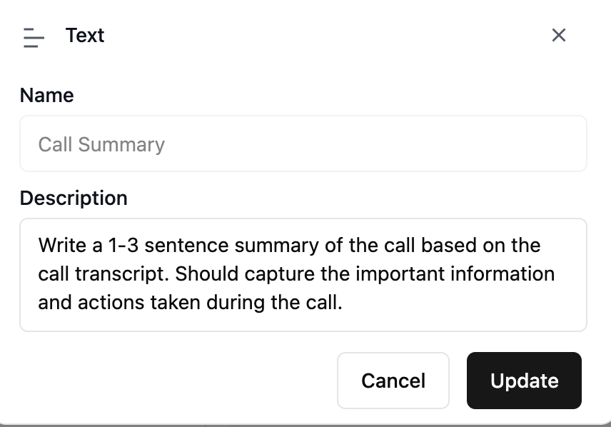 Call summary prompt