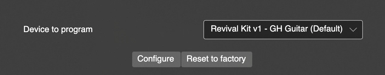 Rev Kit Configure Button