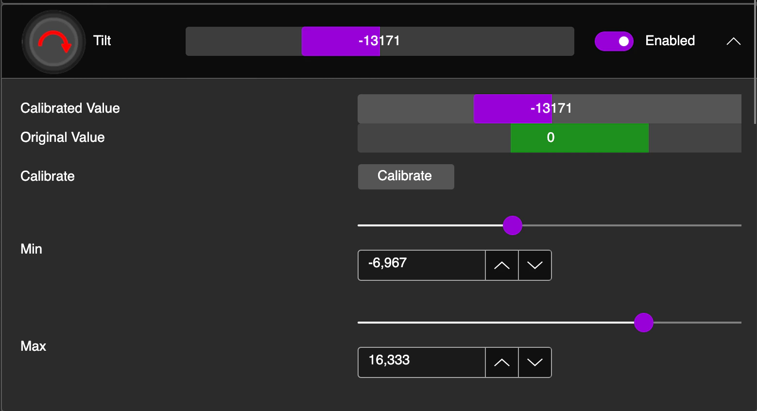 Rev Kit Tilt Menu