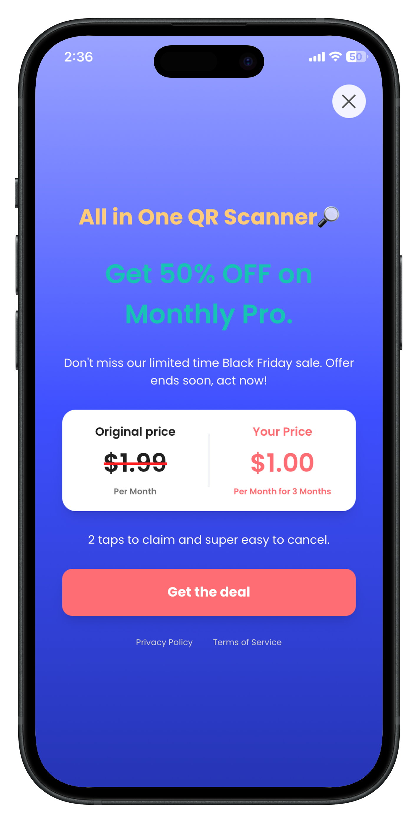In-app Discount Paywall