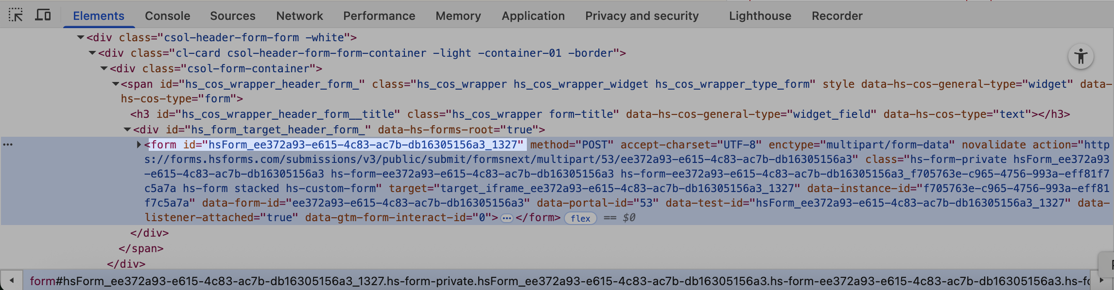 Gathering Form ID from webpage