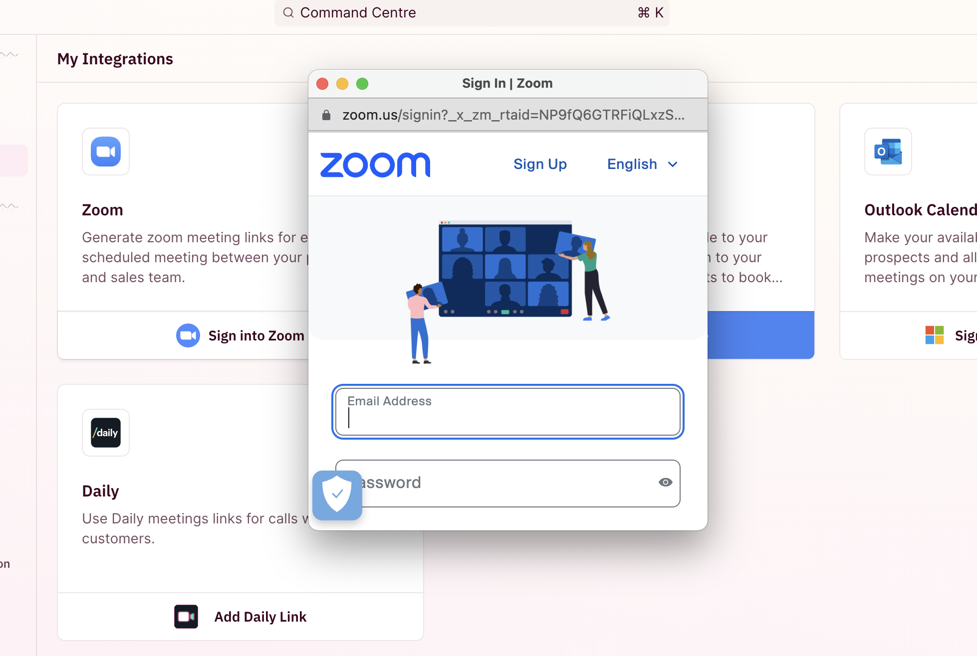 Zoom pop-up