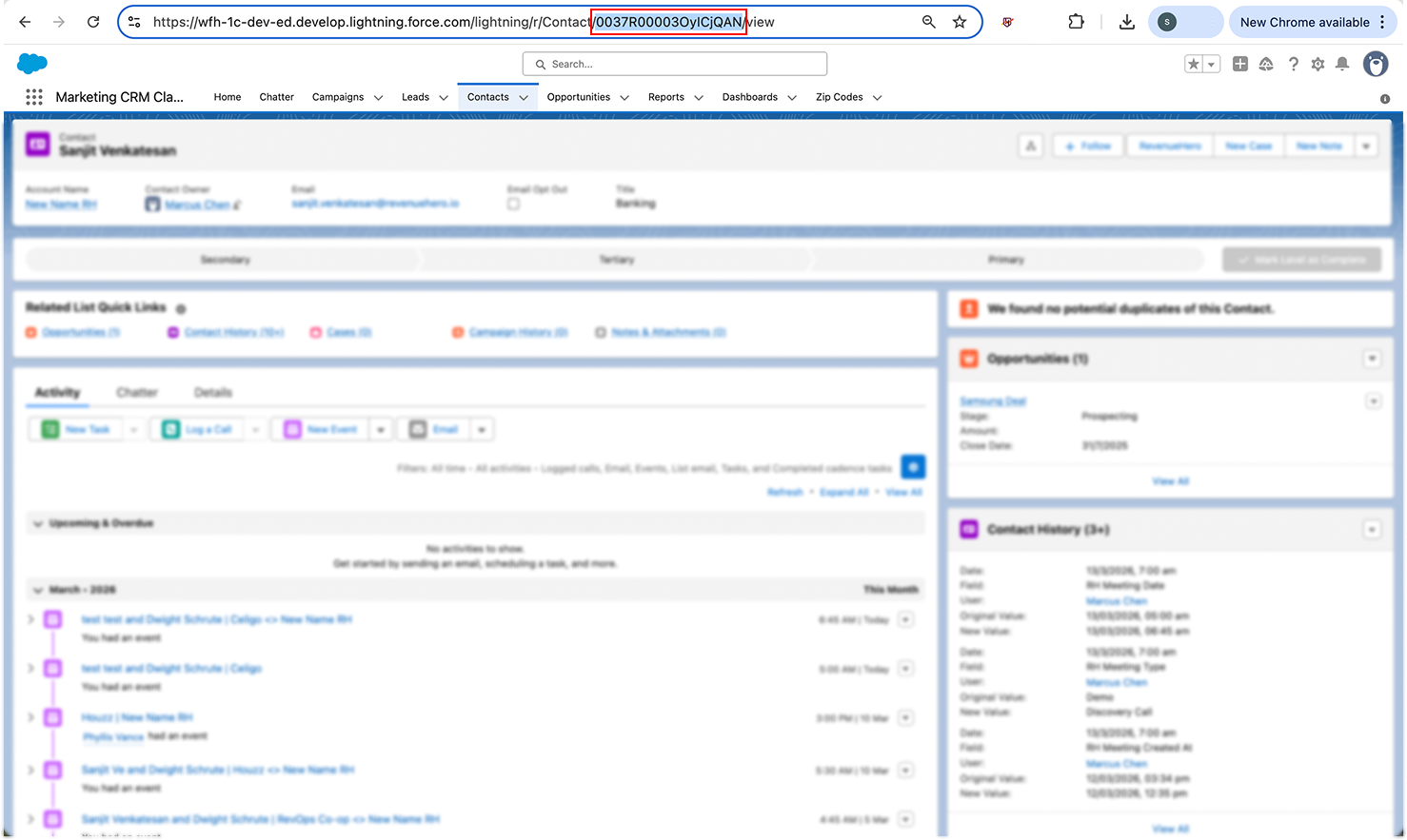 Copy Contact ID from Salesforce record
