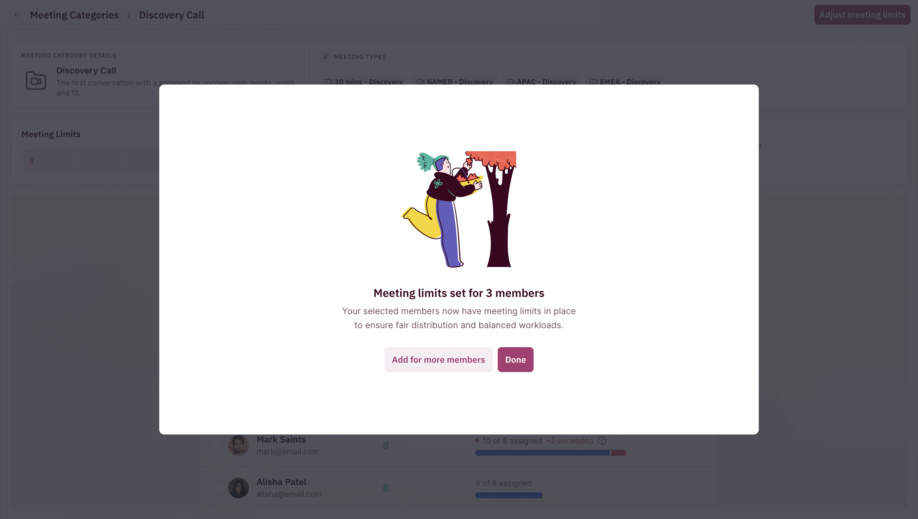 Add more members to the Meeting Category if required