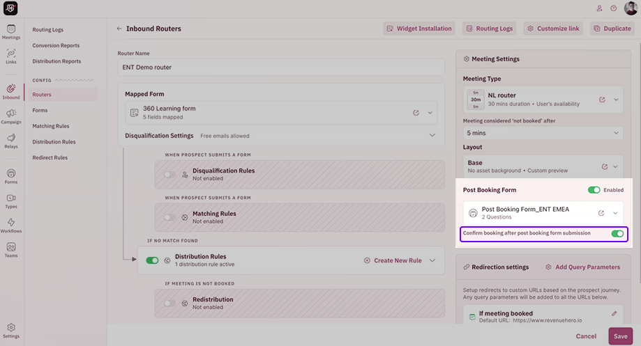 Mandatory Post Booking Form