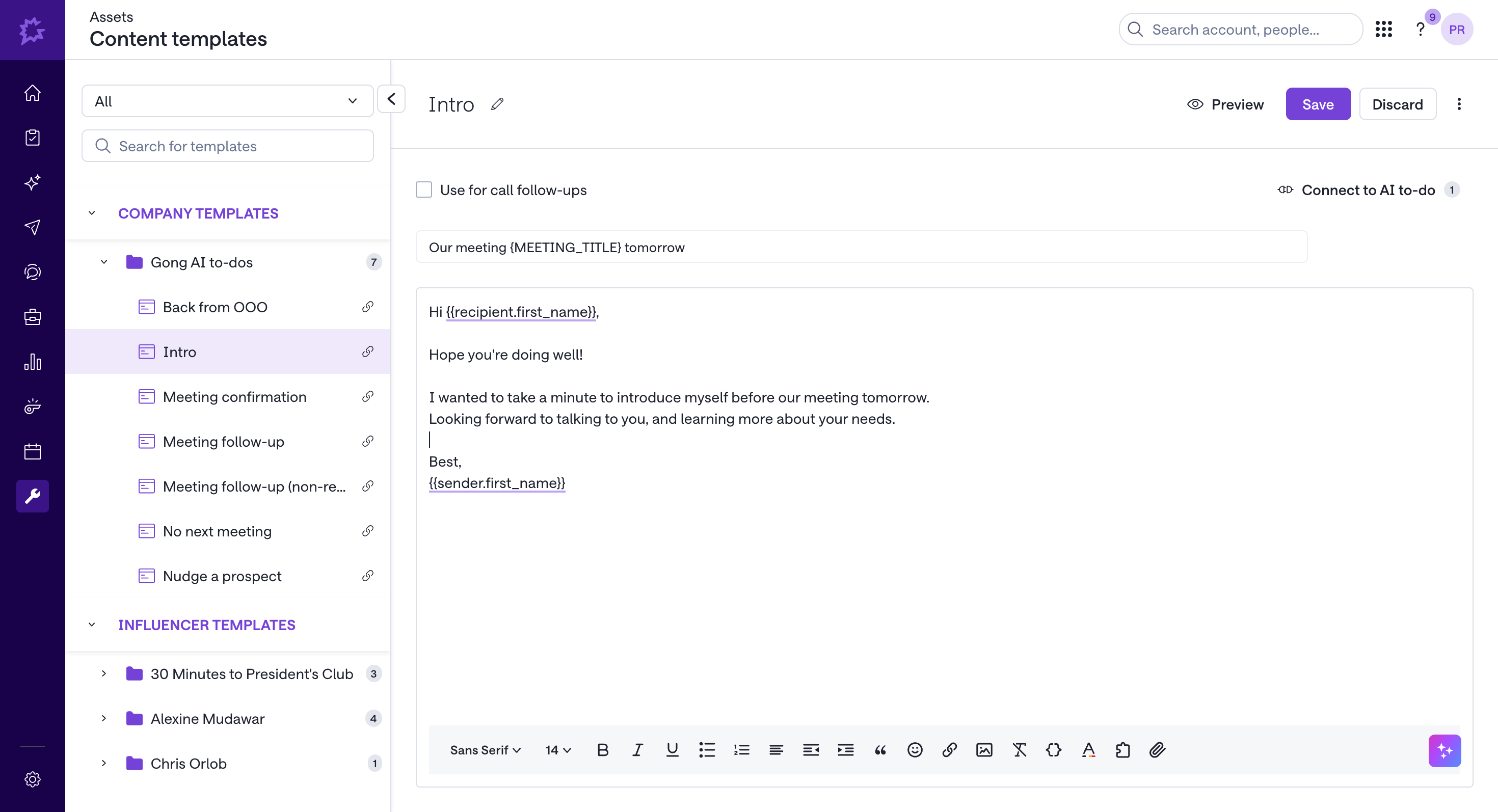 Gong Email Composer