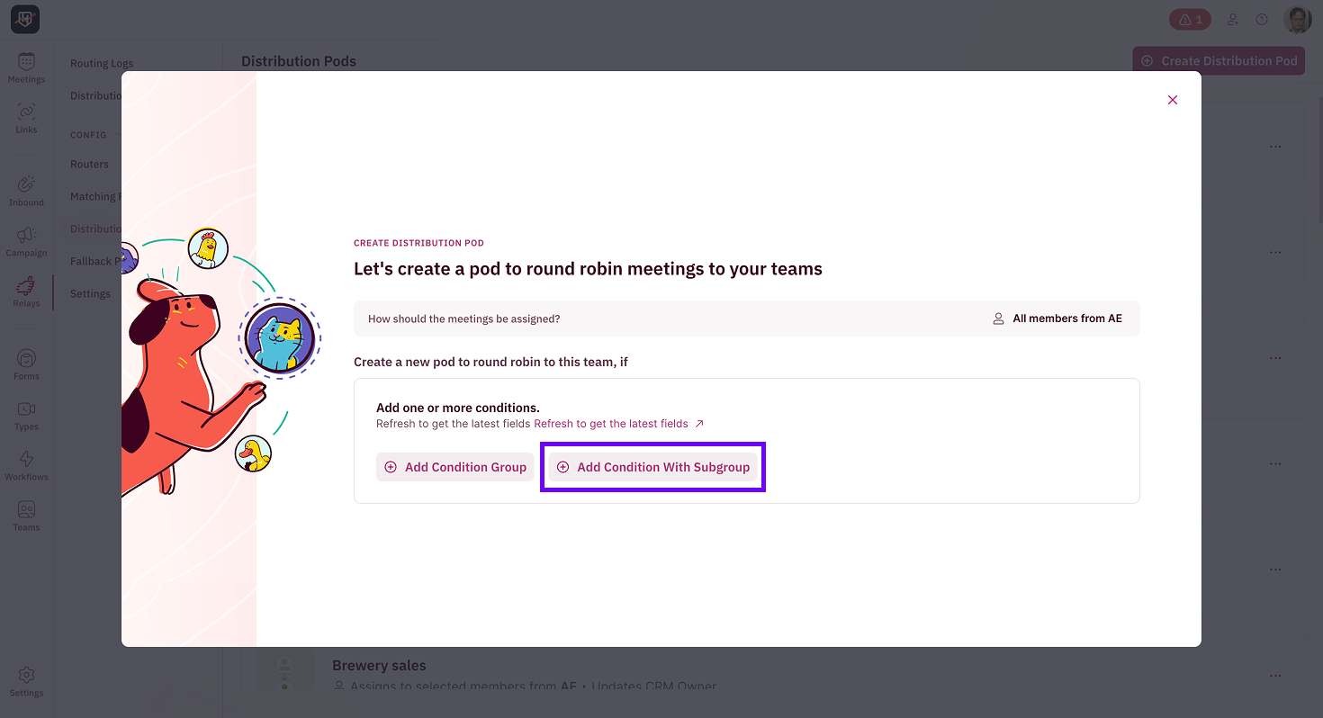 Add Subgroup to a Distribution Pod