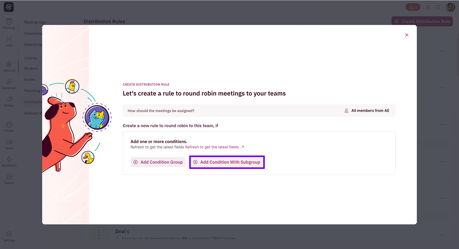 Subgroups Distribution Rule Add Subgroup