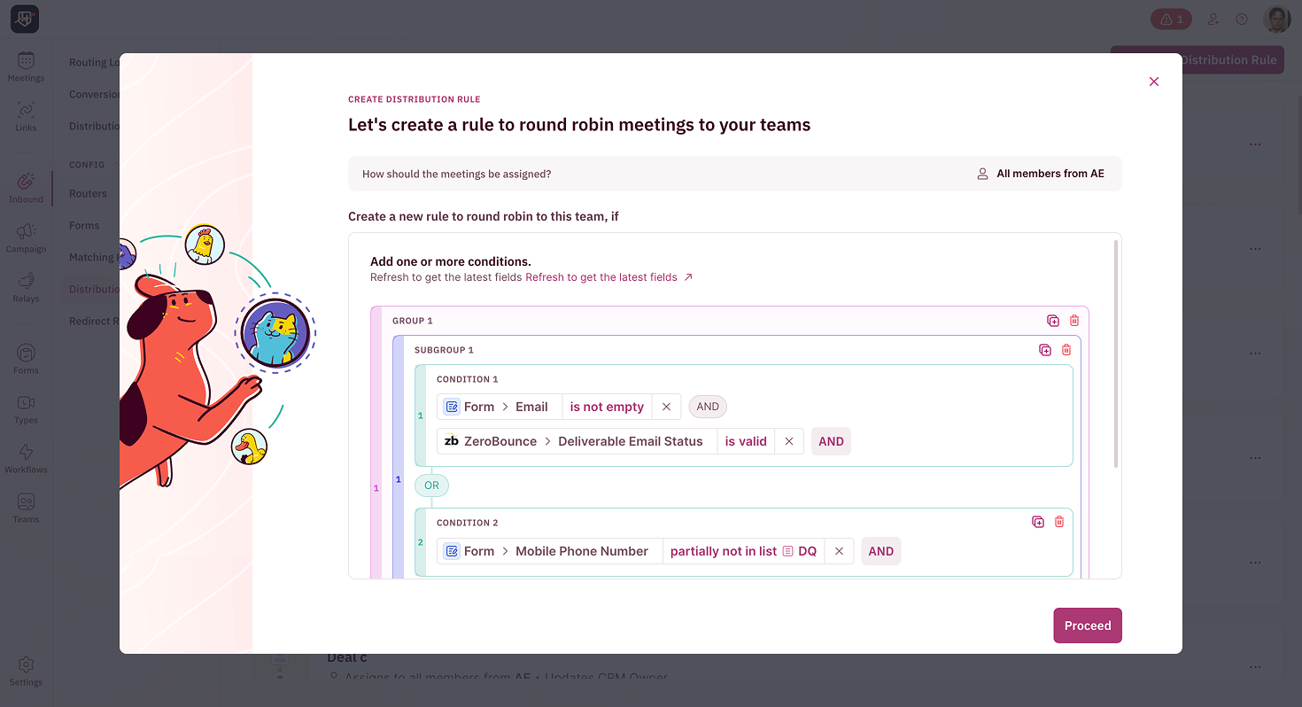 Proceed Creating Distribution Rule