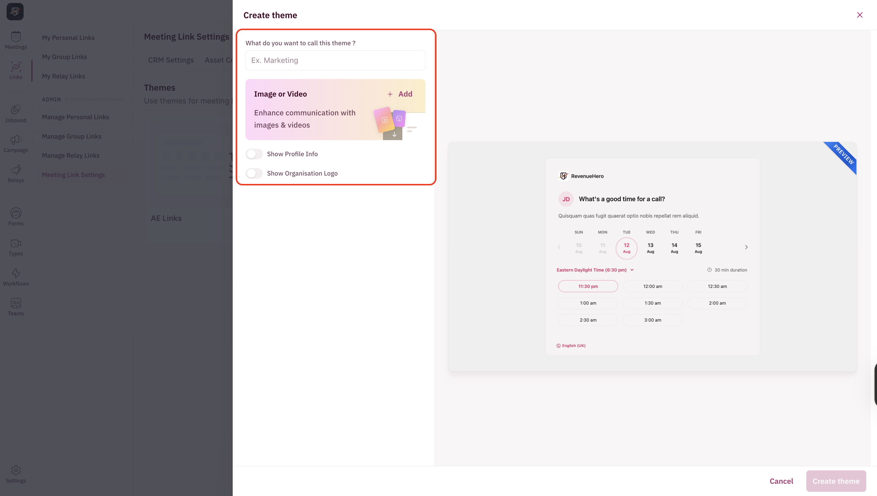 Link Settings Themes 2 Pn