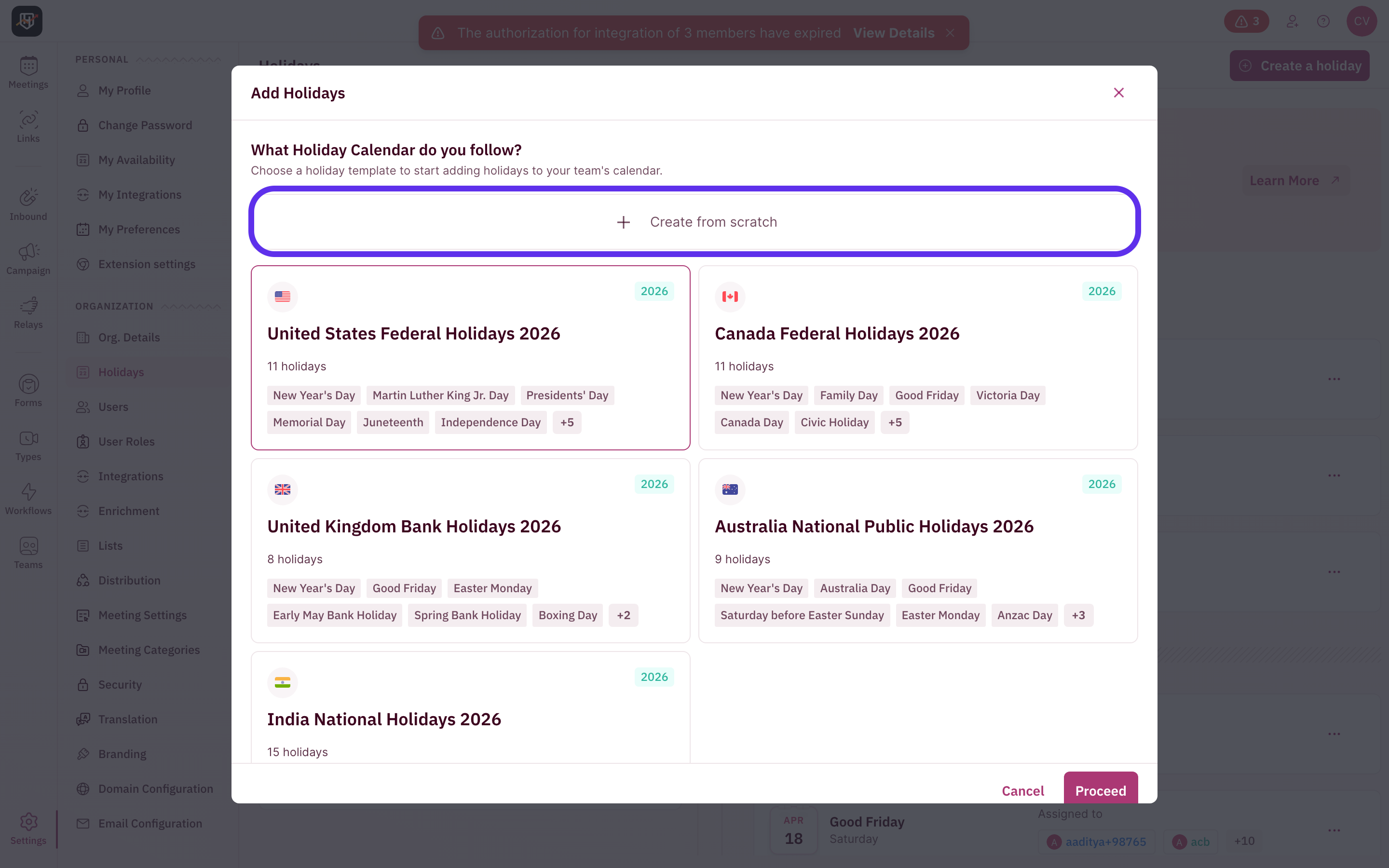 Holidays Create From Scratch