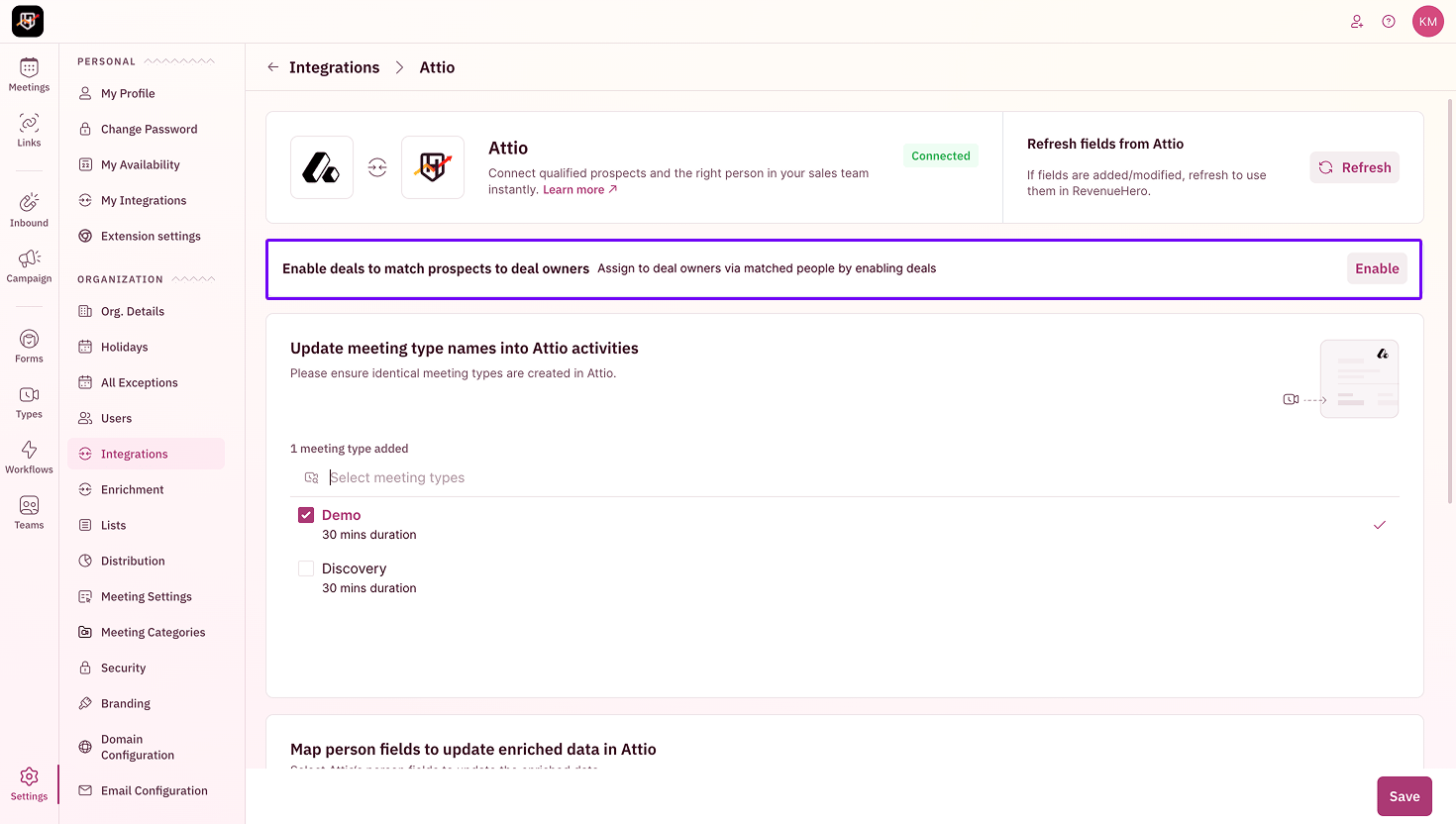 Attio Enable Deal Matching