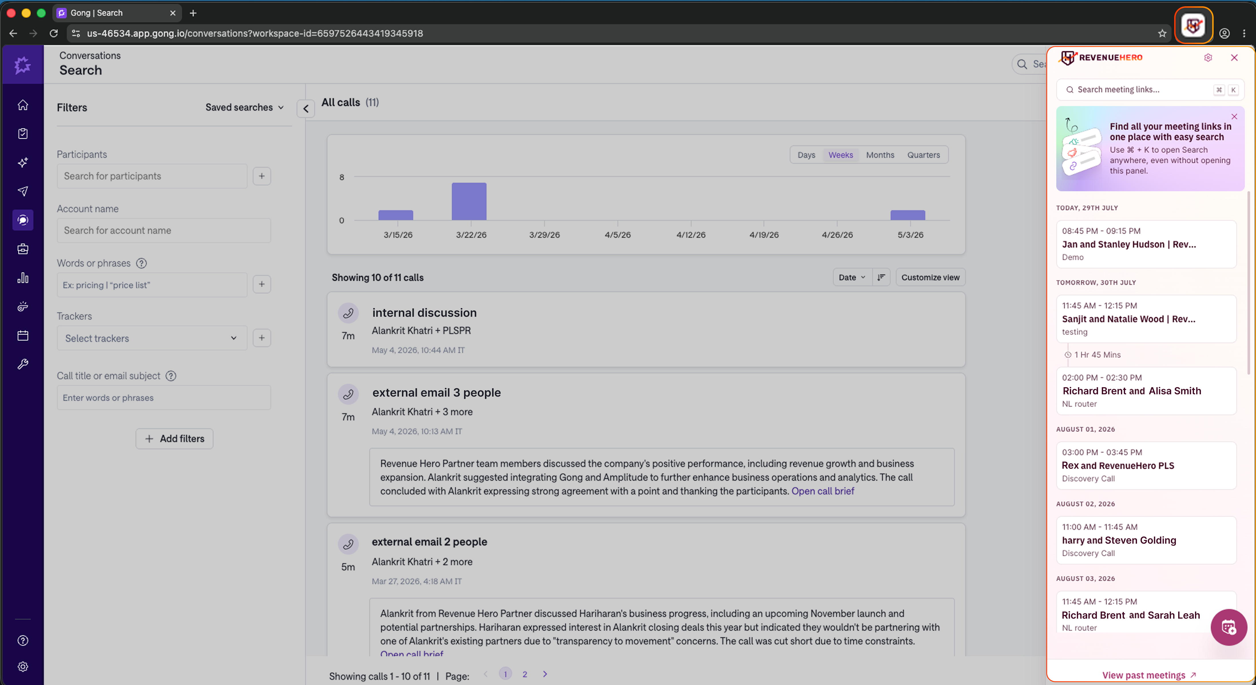 Revenuehero Extension From Gong
