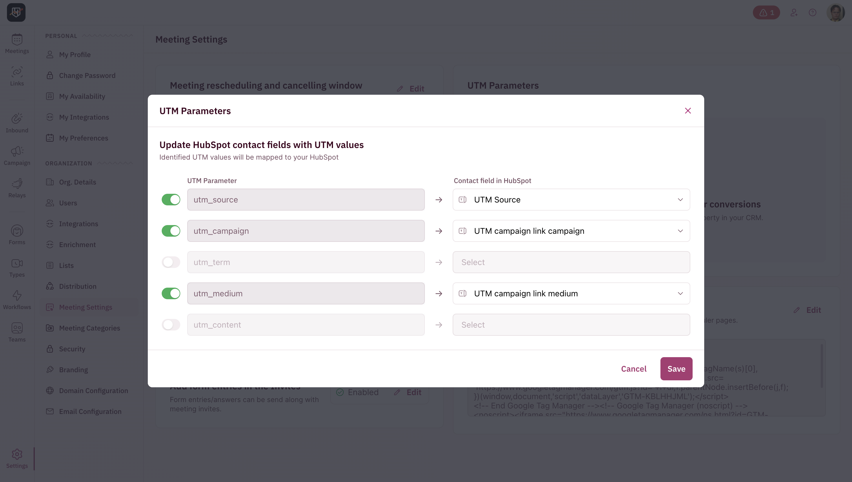 Save the UTM Parameters you’ve mapped