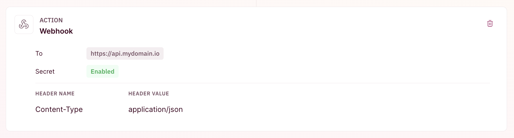 Webhook confirmation