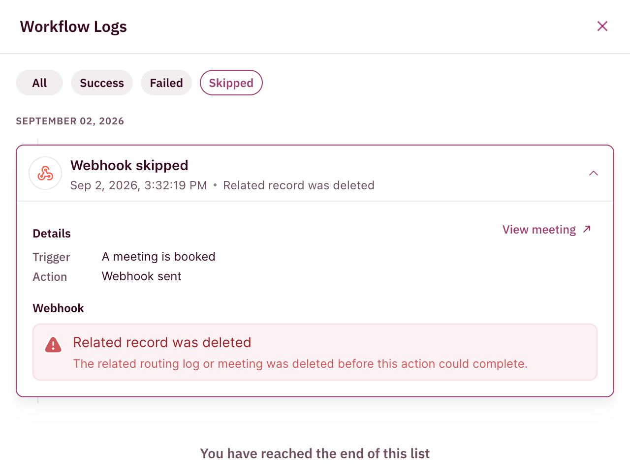 Workflow Logs 05 Skipped Detail 1