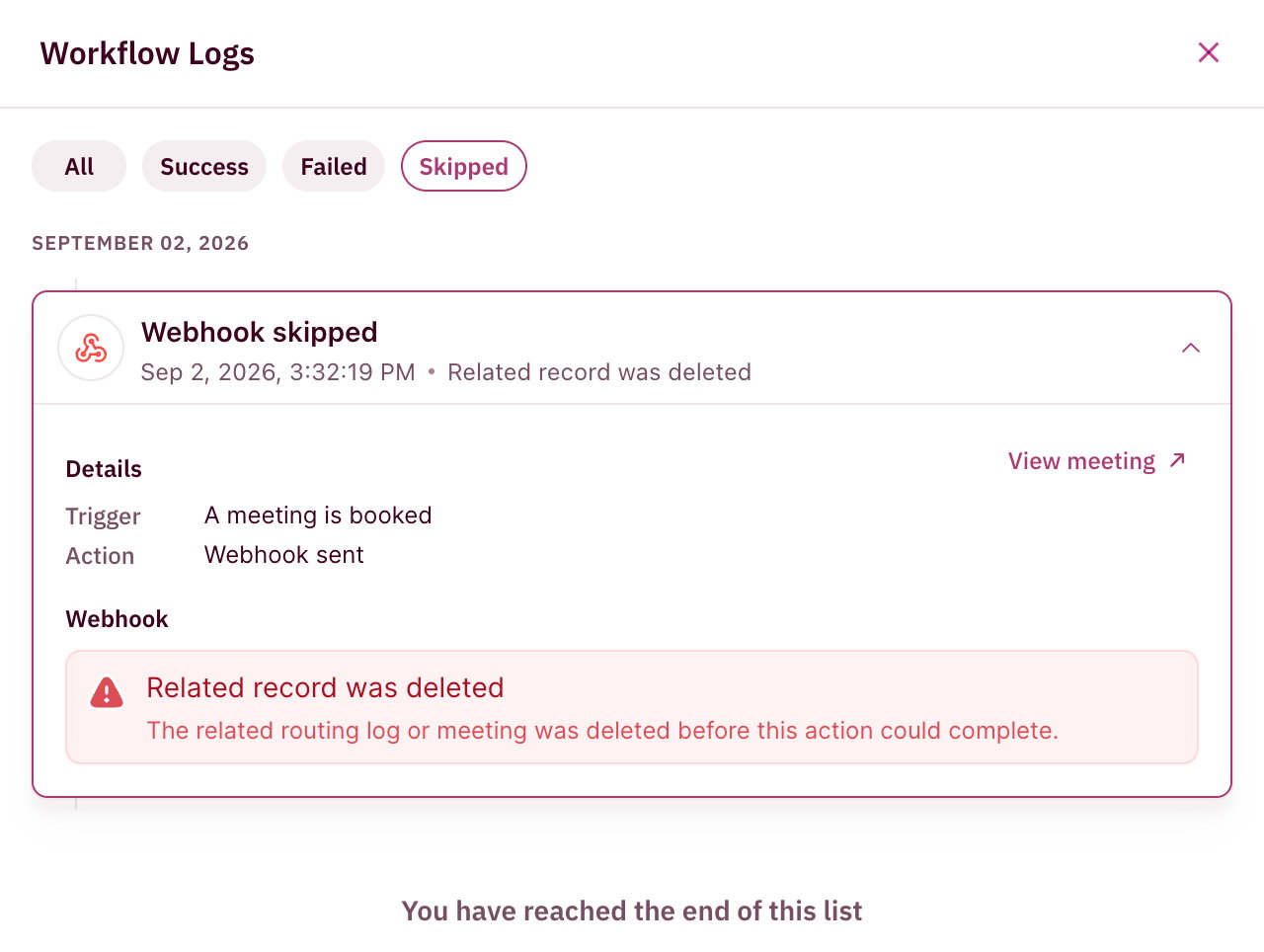 Workflow Logs 05 Skipped Detail 1
