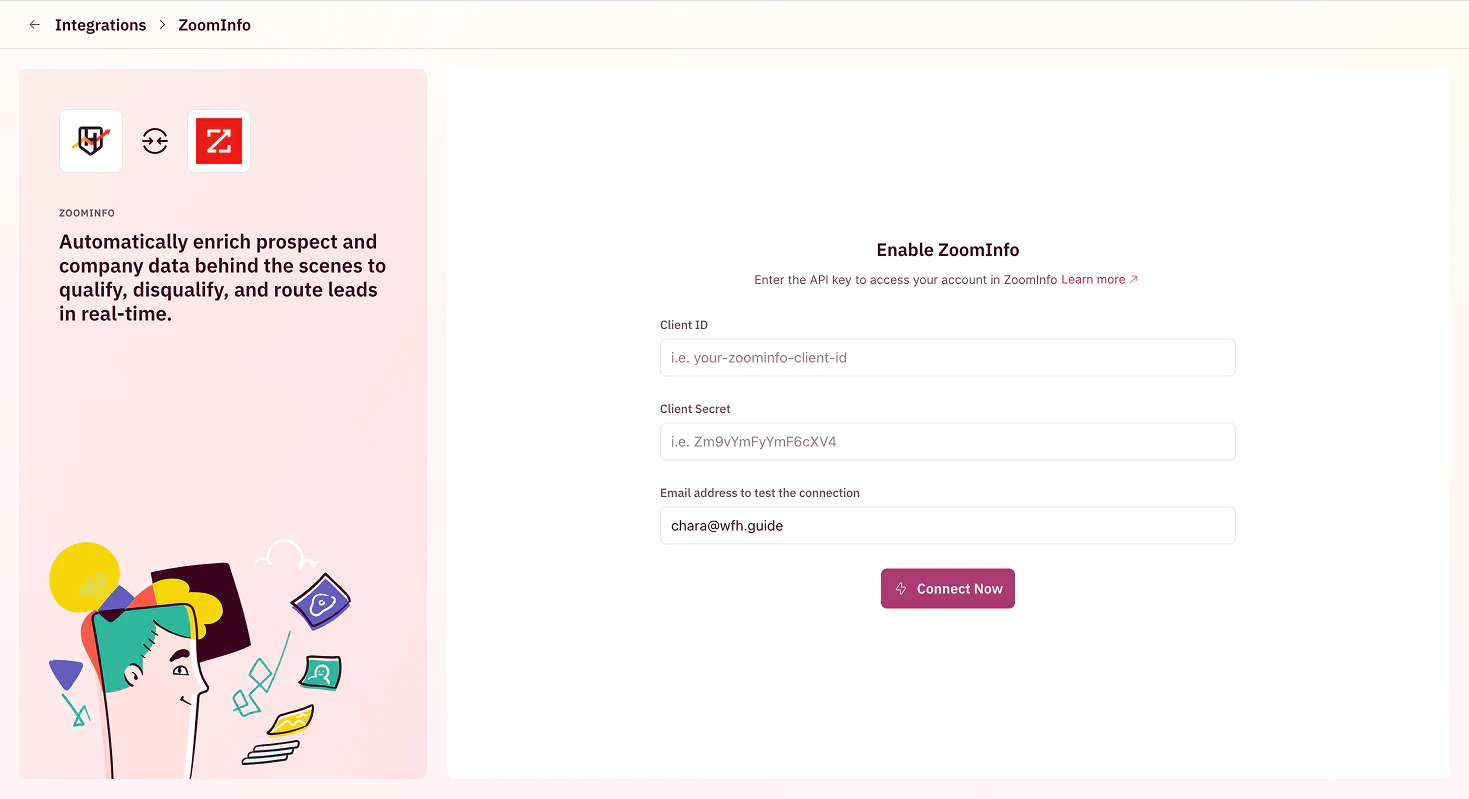 Enter Credentials And Connect Zoom Info 1