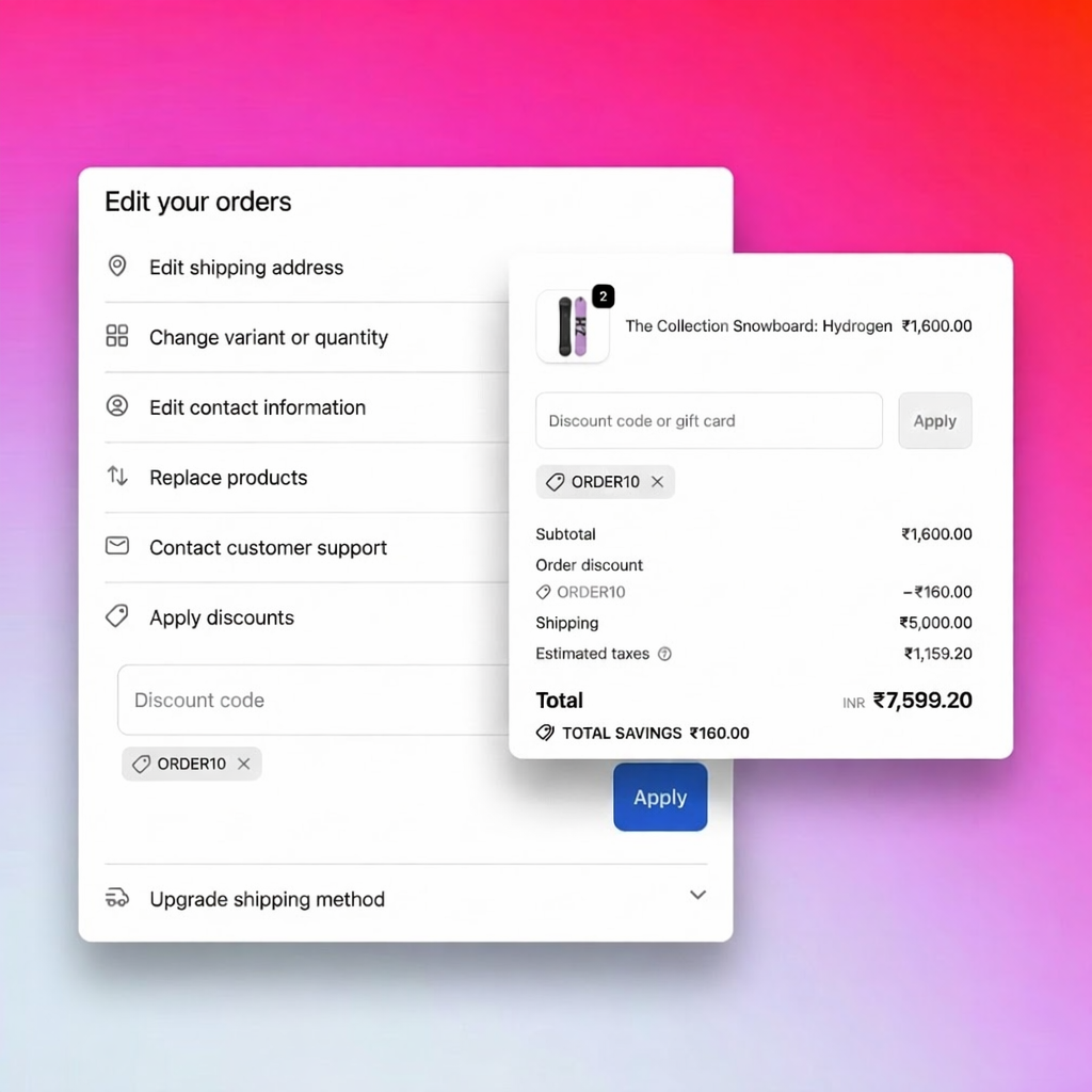 Post-purchase discount application Apply Discounts Feature