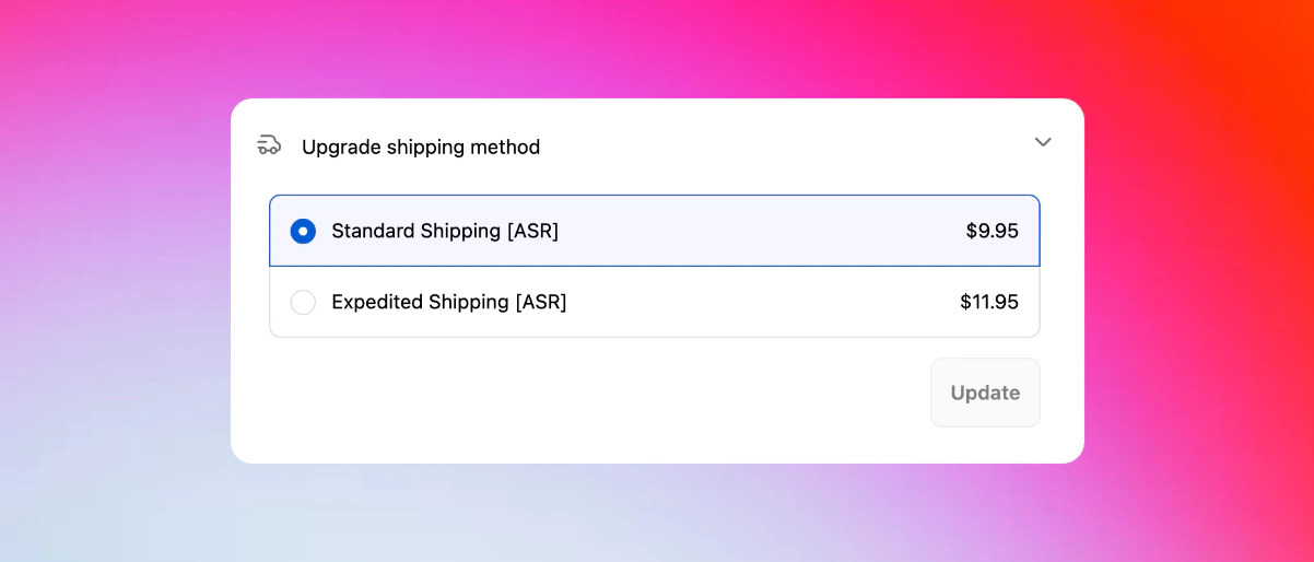 Shipping upgrade options in Revize Customer Portal