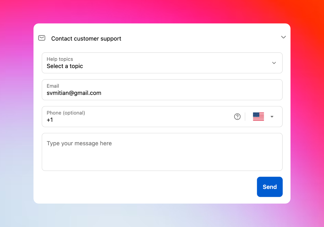 Revize create support tickets on order status page