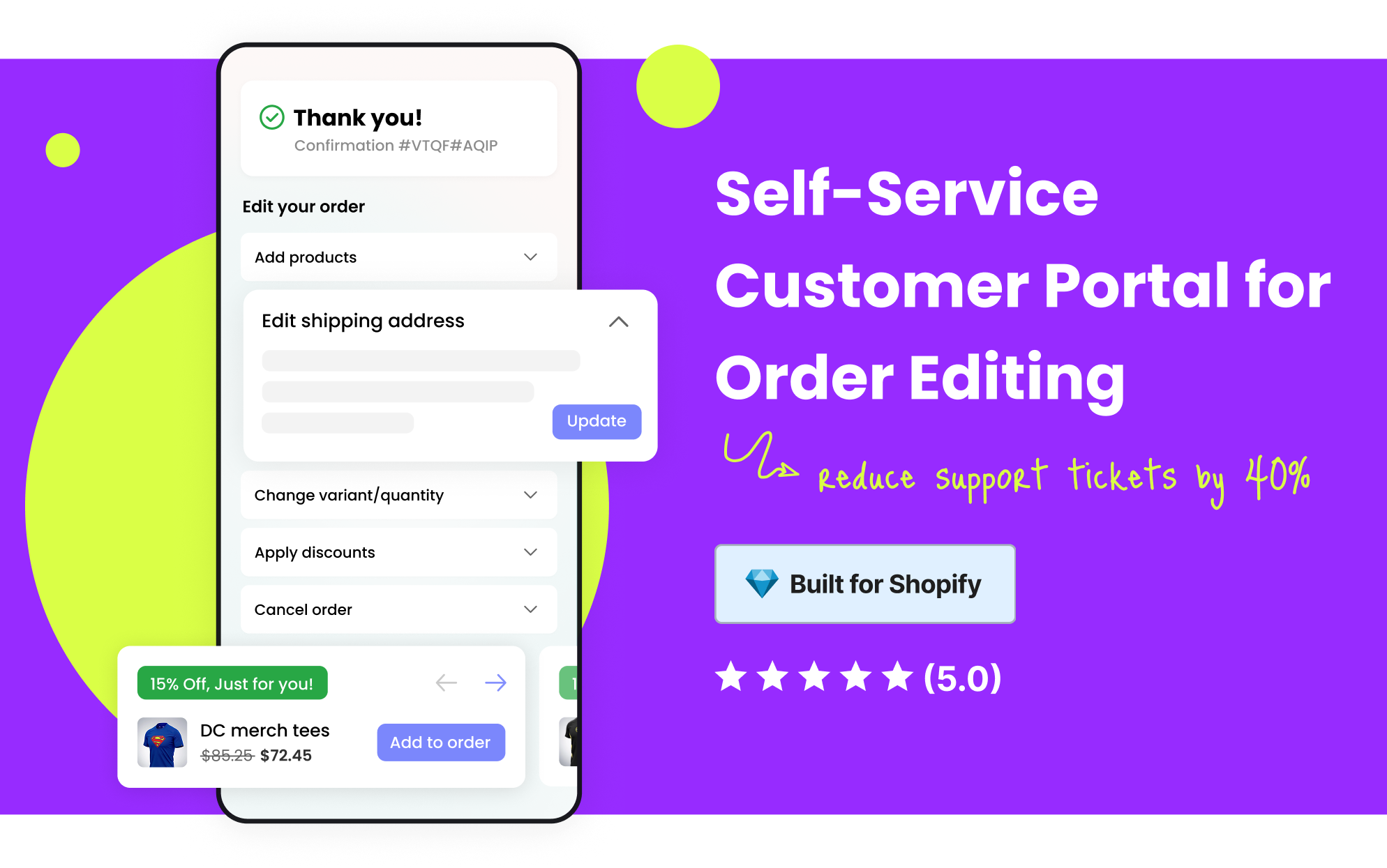 Revize Shopify App Dashboard Revize Shopify Order Editing Dashboard