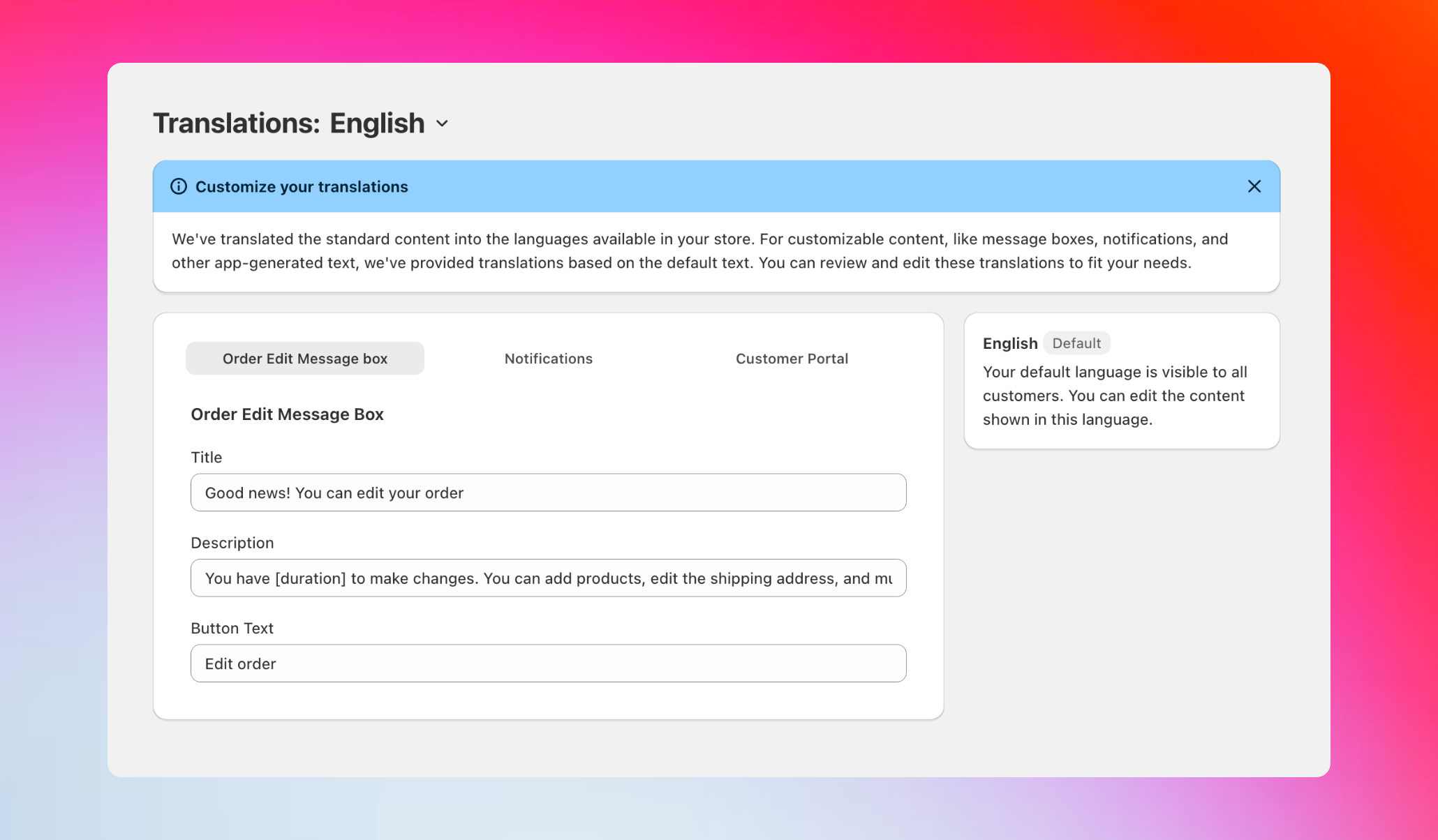 Revize translations and text customization