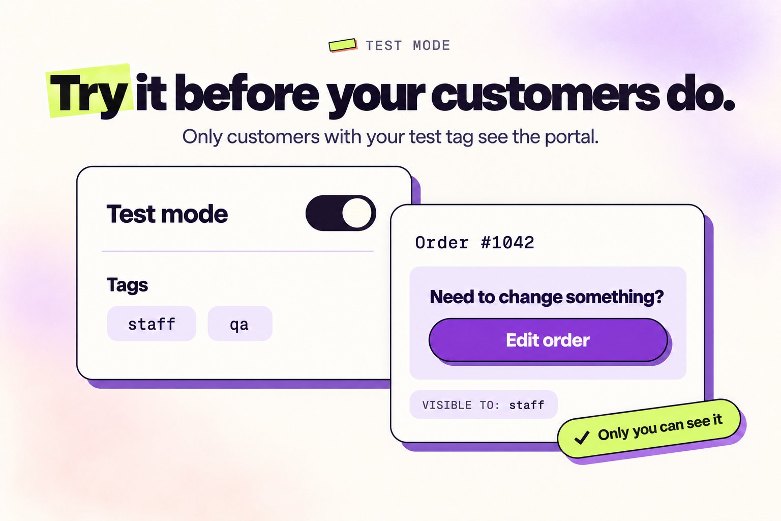 Test Mode toggle in Revize settings Test Mode