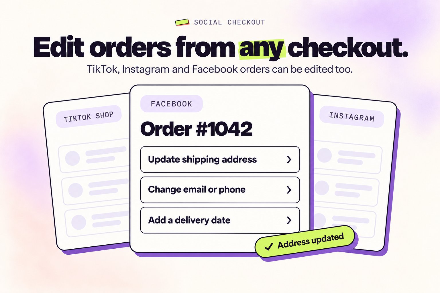 Third-party checkout order editing Third-Party Checkout Support