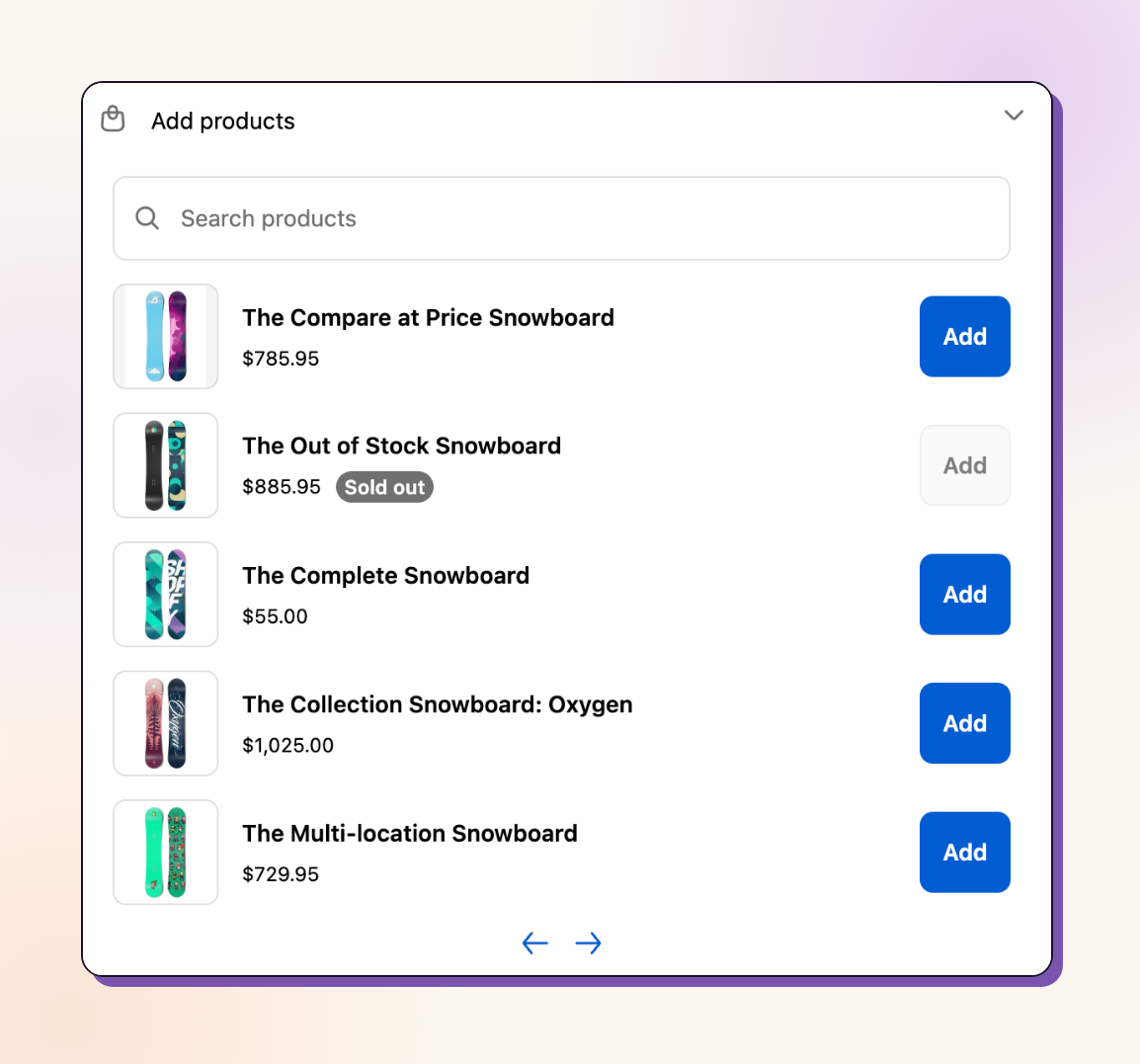 Revize-Widget zum Hinzufügen von Produkten/Upsell auf der Bestellstatusseite