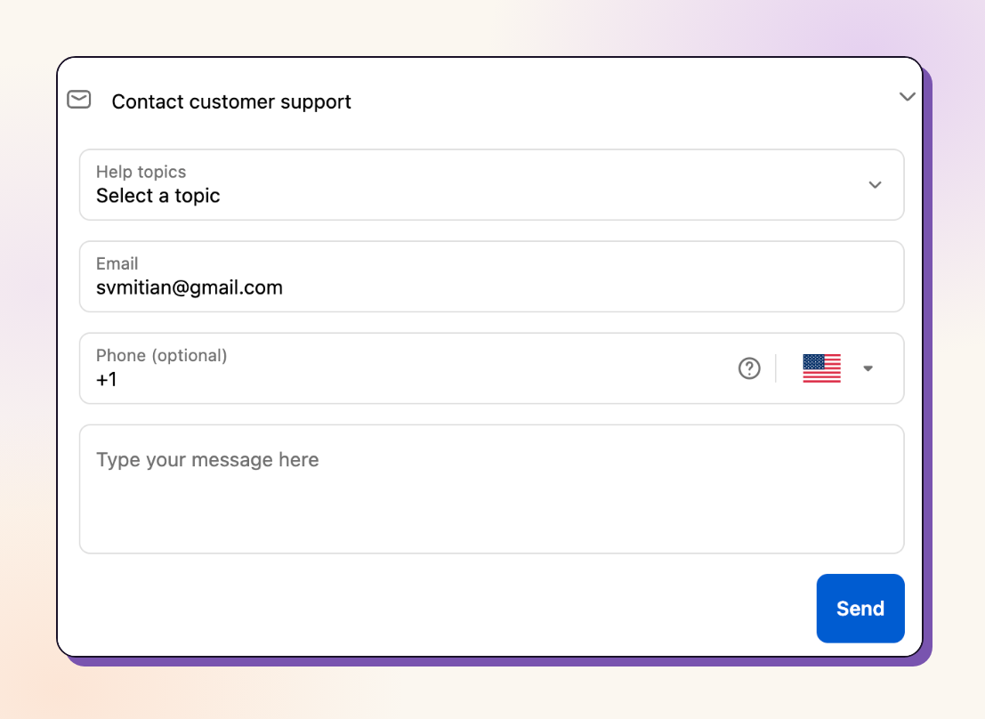Revize creazione di ticket di supporto sulla pagina di stato dell'ordine
