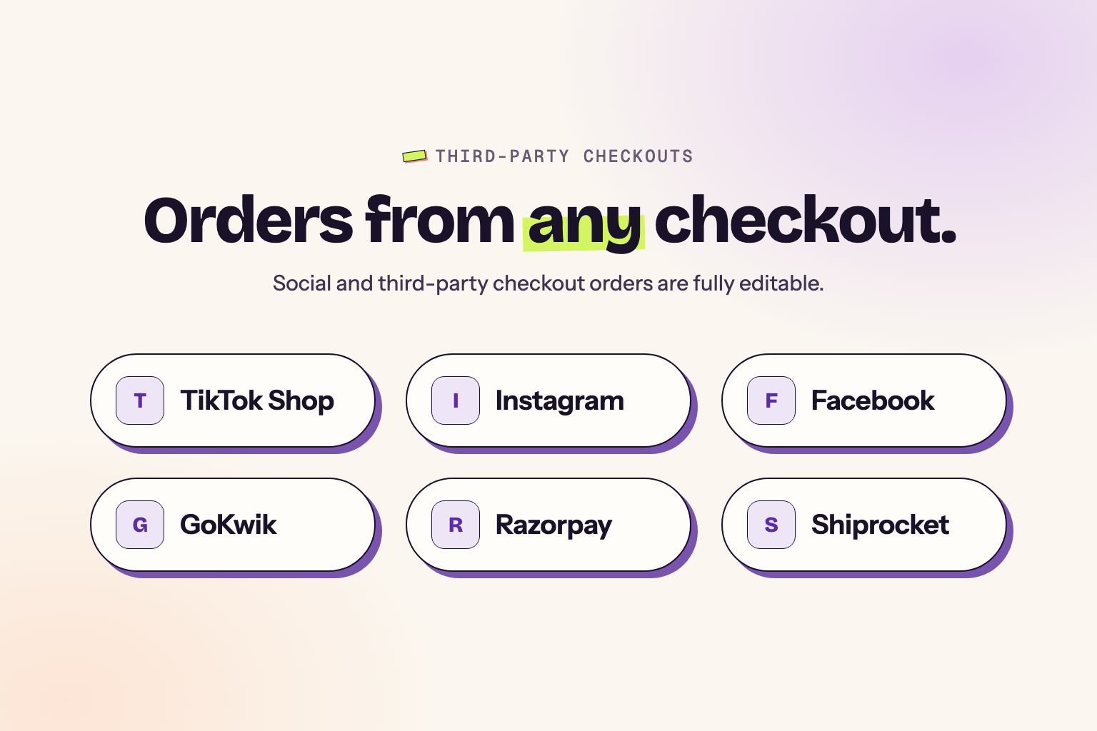 Unterstützung für Drittanbieter-Checkouts