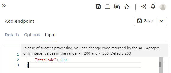 Run API Inputs success Http code Run API Inputs success http code