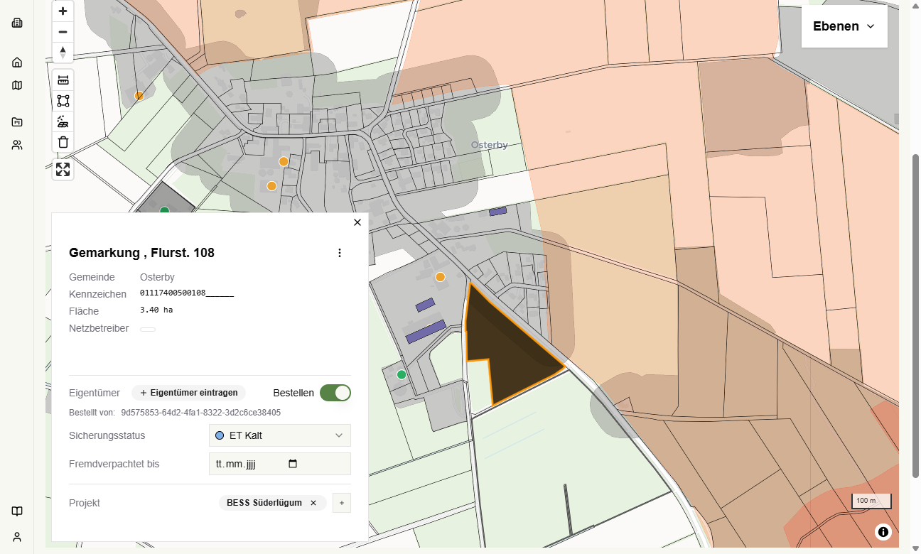 Flurstücksansicht in goal100.studio