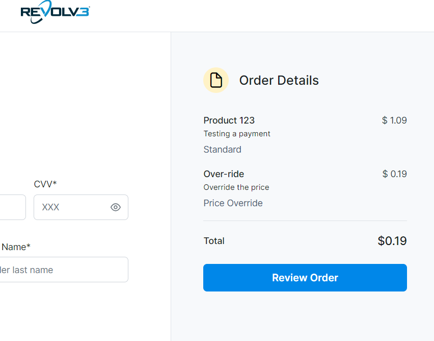 Checkout with price override