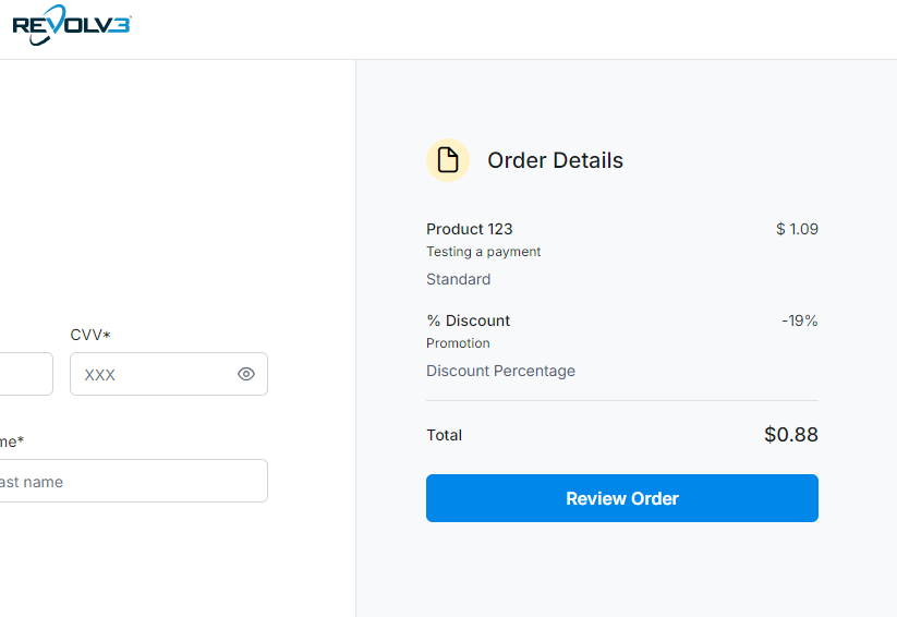 Checkout with percentage discount