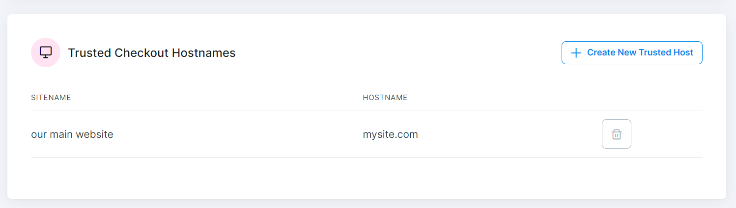 Trusted hostnames configuration