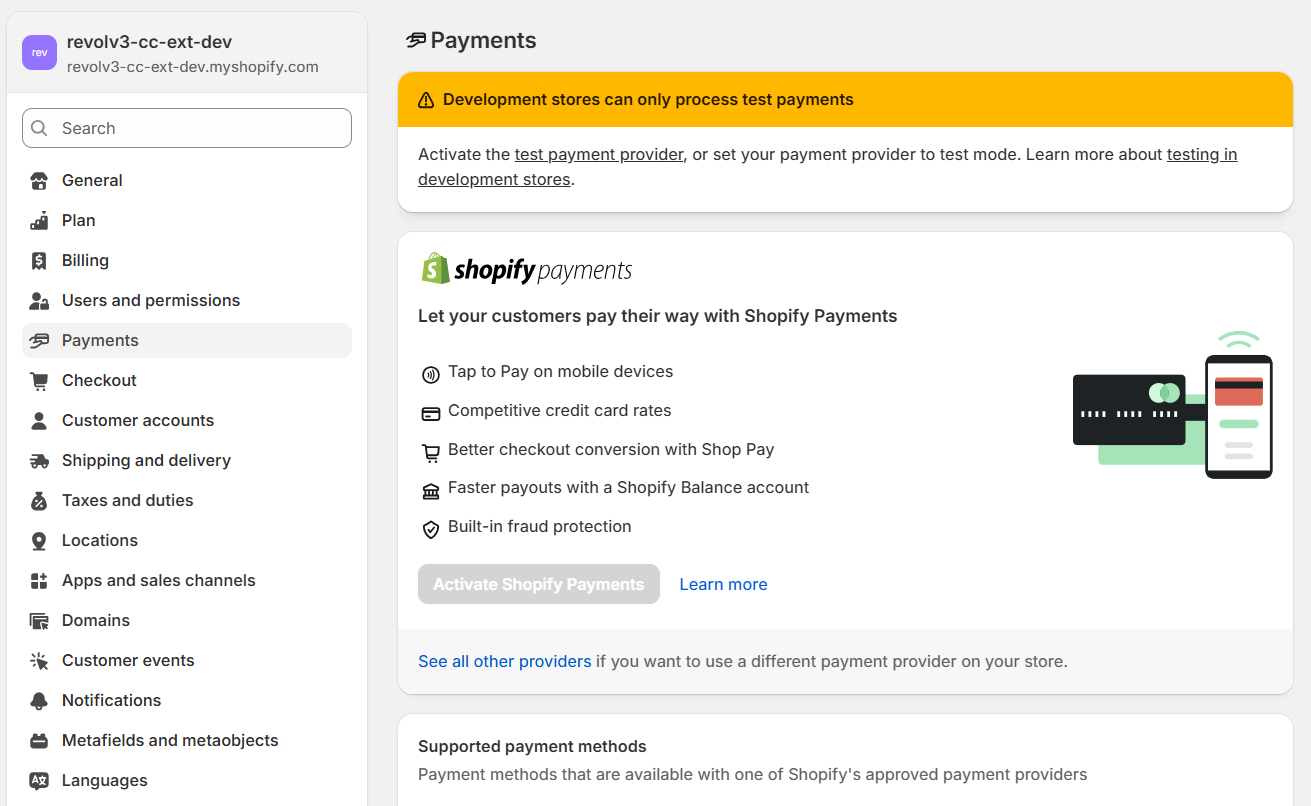 Add Revolv3 provider in Shopify