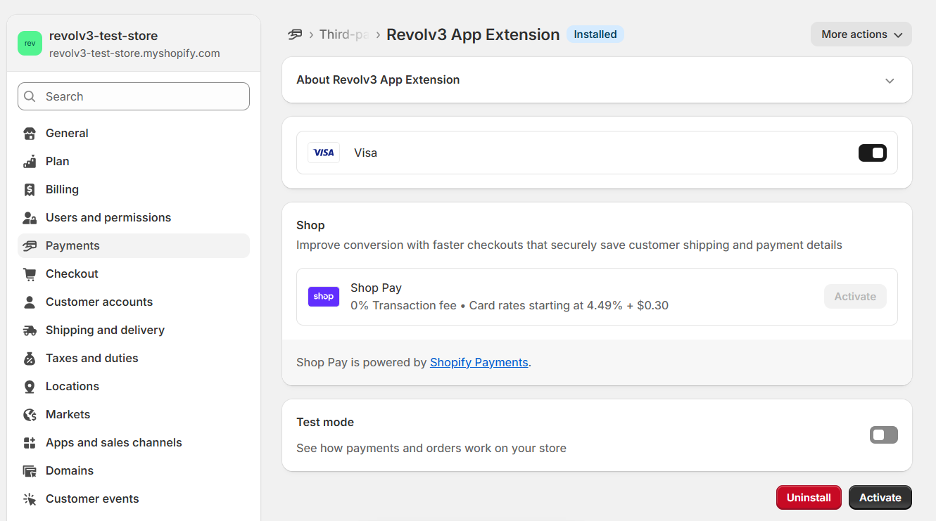 Activate Revolv3 payments