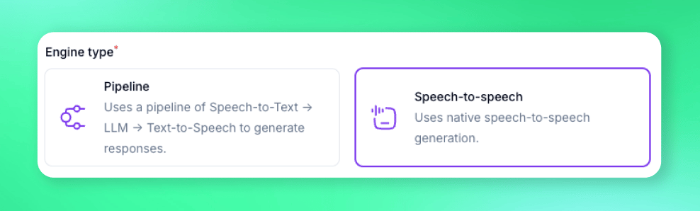 Real-time Speech-to-Speech Mode Real-time speech-to-speech mode interface
