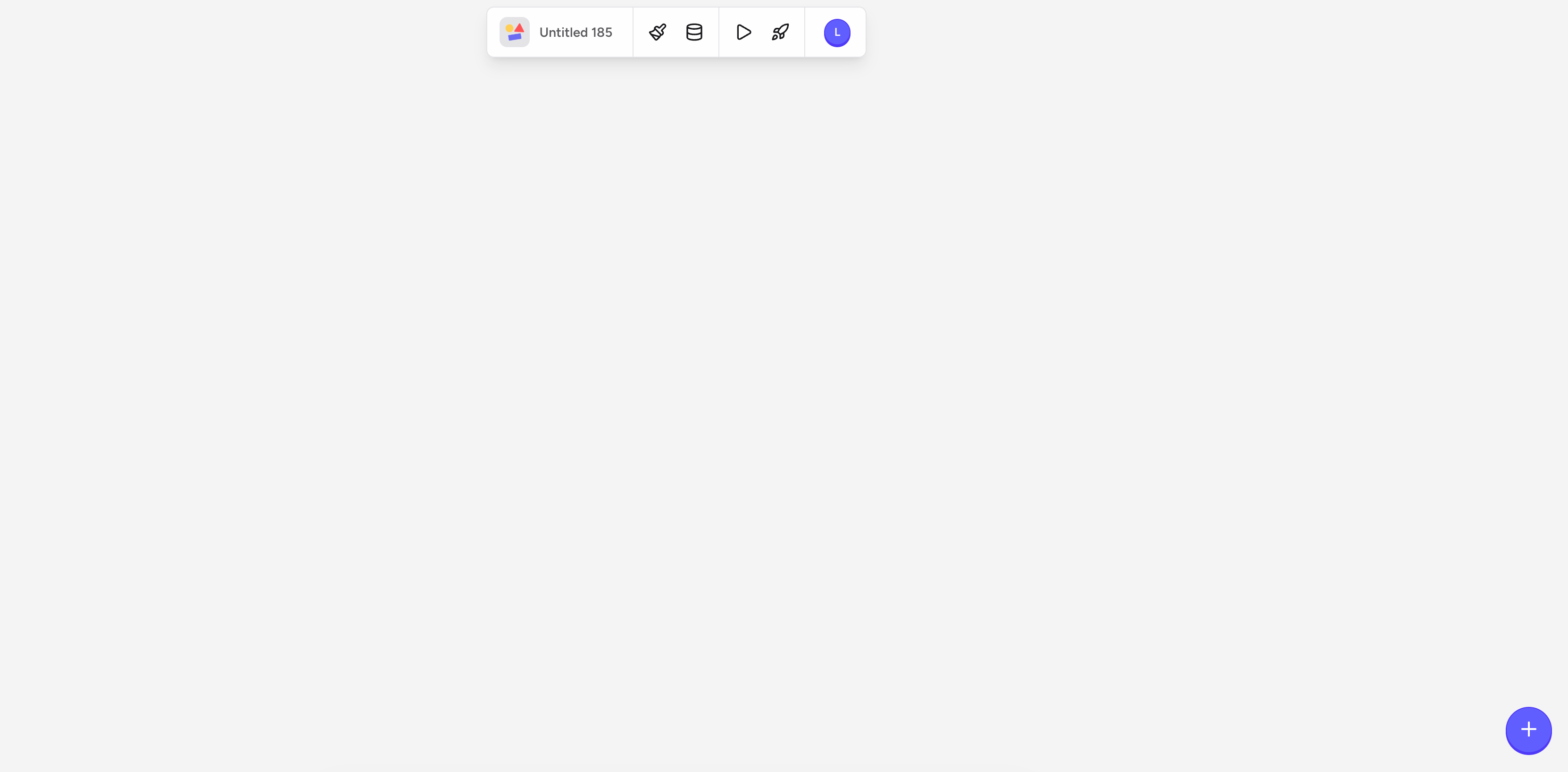 The + button in the bottom-right corner of the Rey editor canvas