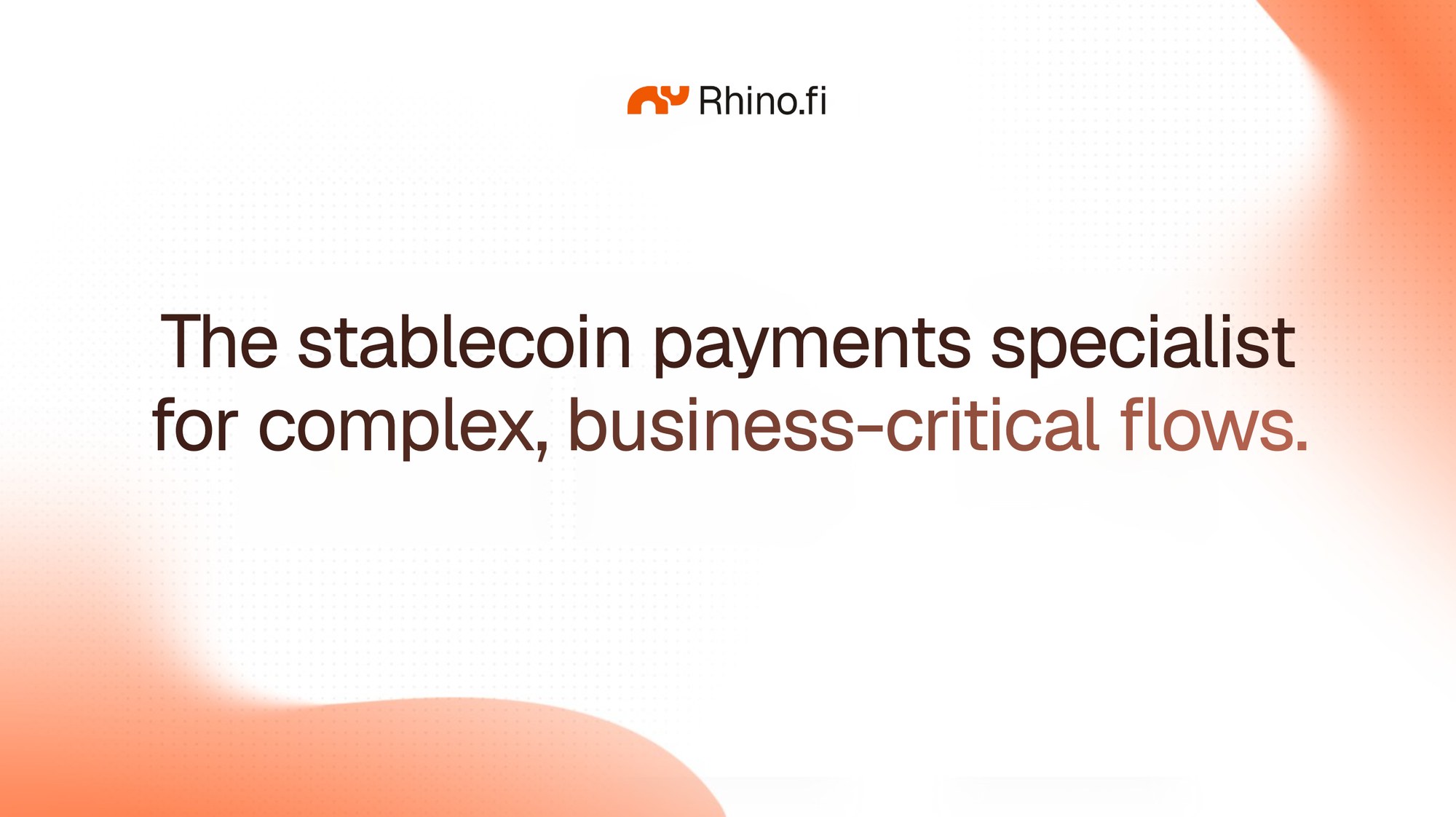 Rhino.fi: the stablecoin payments specialist for complex, business-critical flows